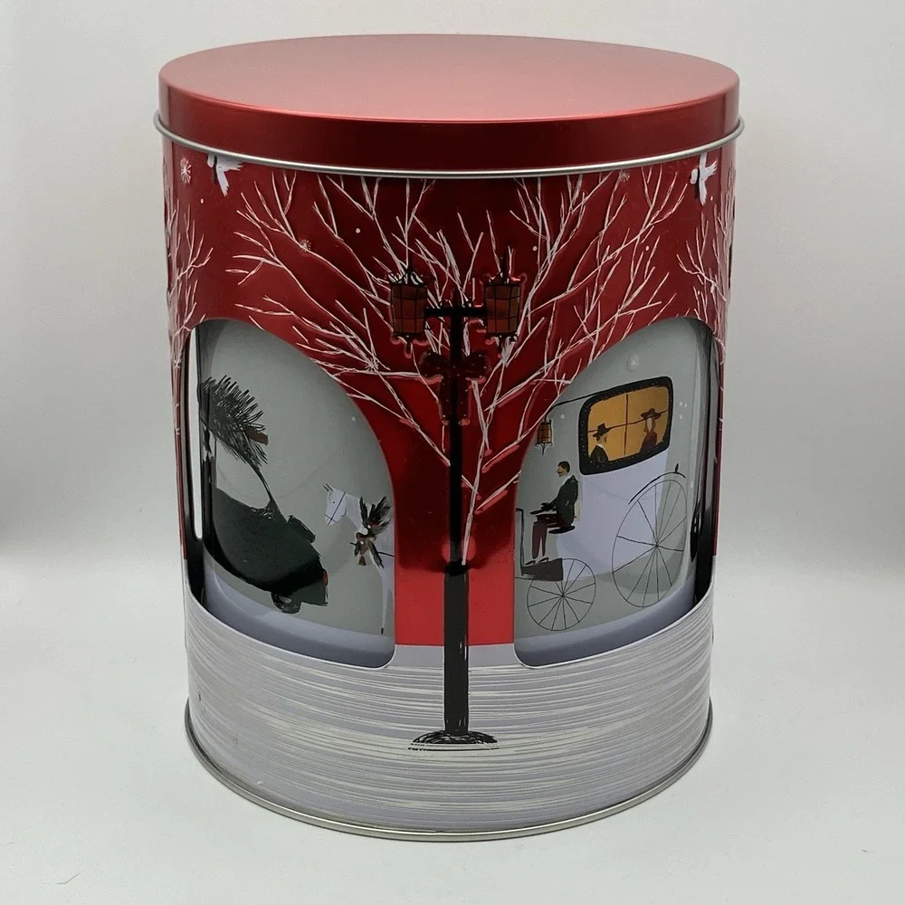 Stockmeyer Rotating Music Tin / Empty / Christmas Holiday Decor / Gift Box
